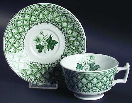 Geranium Green (Camilla Shape, Newer) Footed Cup & Saucer Set