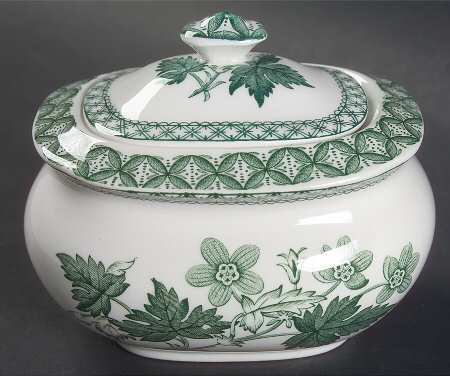 Geranium Green (Camilla Shape, Newer) Sugar Bowl & Lid