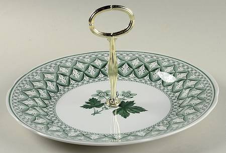 Geranium Green (Camilla Shape, Newer) Round Serving Plate with Center Handle (Dp) Hc