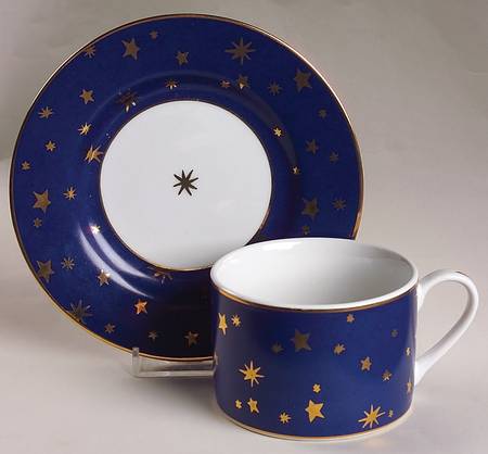 Galaxy Blue (China) Flat Cup & Saucer Set
