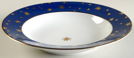 Galaxy Blue (China) Rim Soup Bowl by Sakura