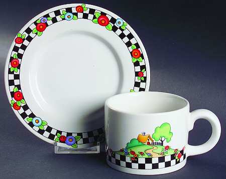 Home Sweet Home Flat Cup & Saucer Set