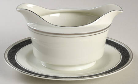 Midnight Dream Round Gravy Boat/Attached Underplate