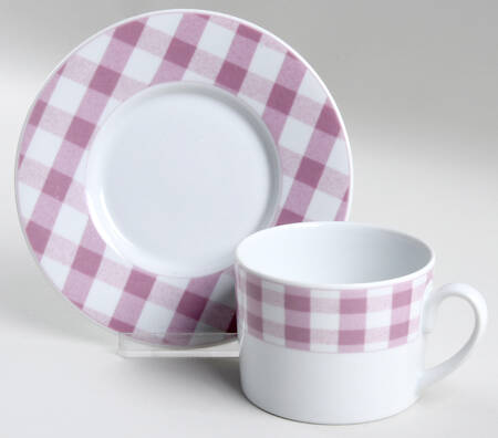 Picnic Rasberry  Flat Cup & Saucer Set