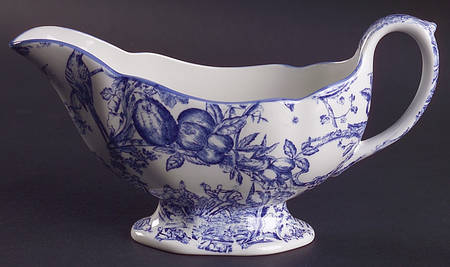 Provencial Garden Blue Gravy Boat