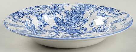 Provencial Garden Blue Large Rim Soup Bowl
