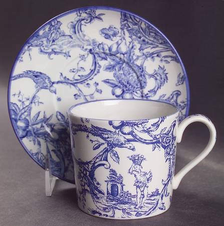 Provencial Garden Blue Mug & Saucer Set
