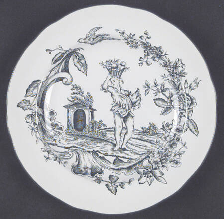 Provencial Garden Green Accent Salad Plate