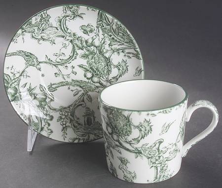 Provencial Garden Green Mug & Saucer Set