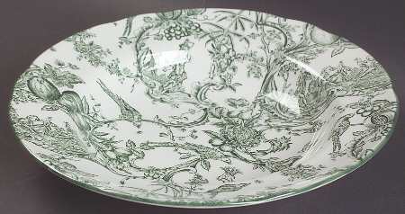 Provencial Garden Green Large Rim Soup Bowl
