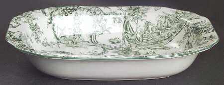 Provencial Garden Green 9" Rectangular Vegetable Bowl