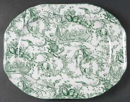 Provencial Garden Green 14" Oval Serving Platter