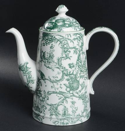 Provencial Garden Green Coffee Pot & Lid