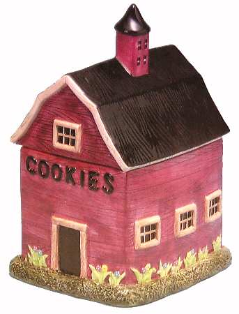 Barns Figural Cookie Jar & Lid