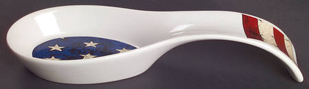 Colonial (Black Trim) Spoon Rest/Holder (Holds 1 Spoon)