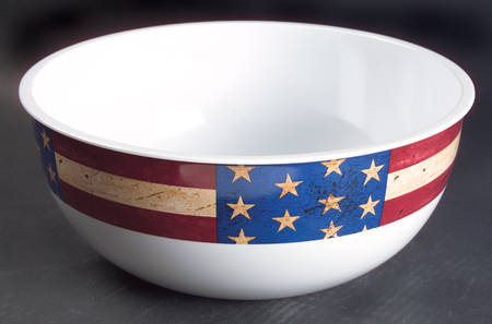 Colonial (Black Trim) 12" Melamine Salad Serving Bowl