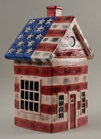 Colonial (Black Trim) Cookie Jar & Lid