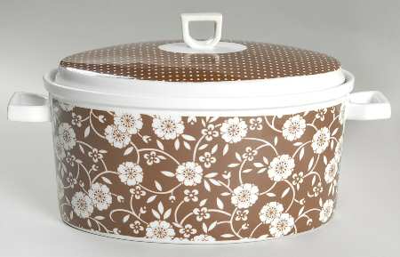 Calicot Brown 2.5 Quart Oval Covered Casserole