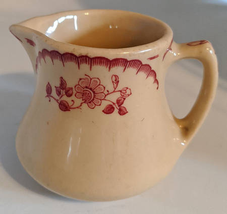 Chardon Rose Red on Tan Creamer