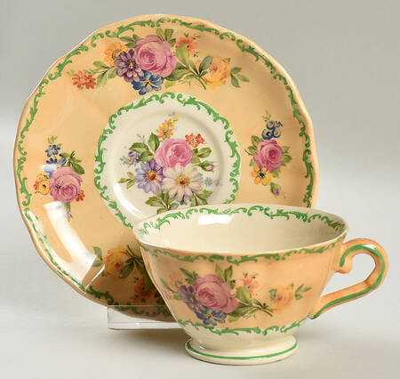 Princess Rose Footed Cup & Saucer Set by Swinnertons
