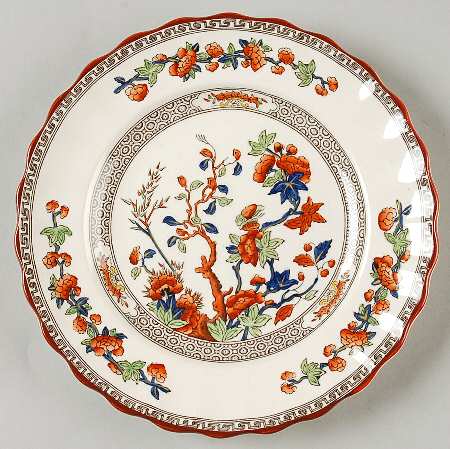 Indian Tree (Rust, Blue, Orange Trim) Bread & Butter Plate