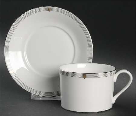 Opera Platinum  Flat Cup & Saucer Set