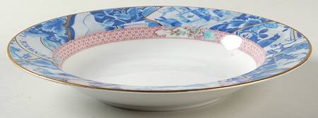 Oriental Collage Rim Soup Bowl