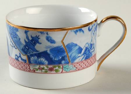 Oriental Collage Flat Cup