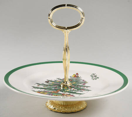 Christmas Tree (Green Trim) 6" - 7" Tidbit (from Salad Plate) HC
