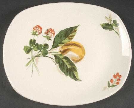 Peach and Clover 13" Rectangular Serving Platter