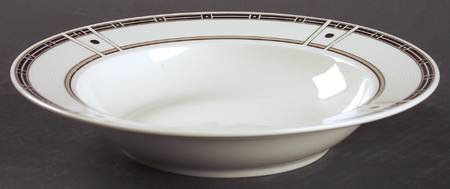 Domino Gray Rim Soup Bowl
