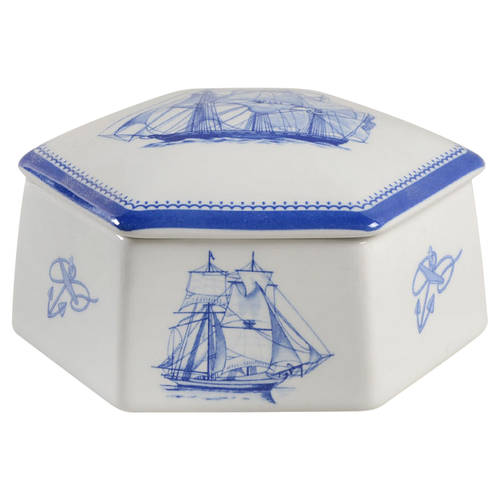 Blue Clipper Hexagonal Box & Lid