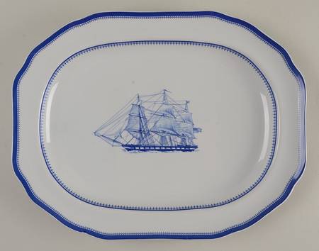 Blue Clipper 14" Oval Serving Platter