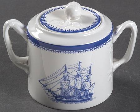 Blue Clipper Sugar Bowl & Lid