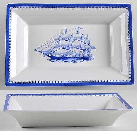 Blue Clipper Rectangular Tray