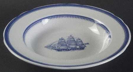 Blue Clipper Large Rim Soup Bowl