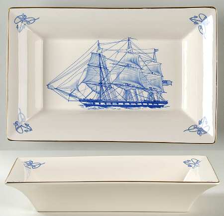 Blue Clipper Rectangular Tray
