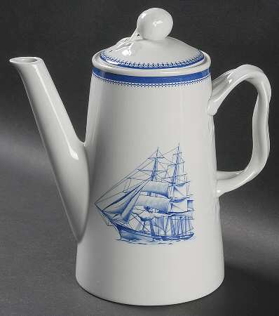 Blue Clipper Coffee Pot & Lid