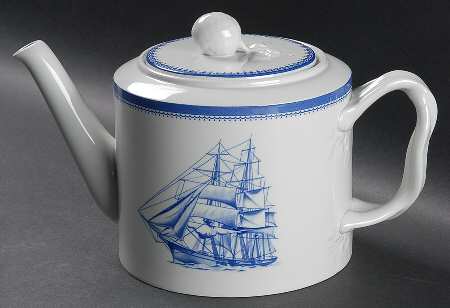 Blue Clipper Teapot & Lid
