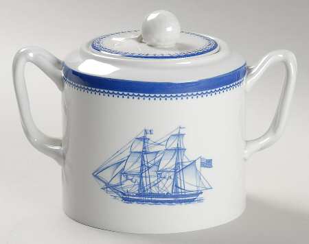 Blue Clipper Sugar Bowl & Lid