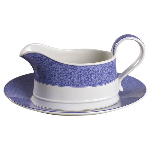 Vermicelli Blue Gravy Boat & Underplate