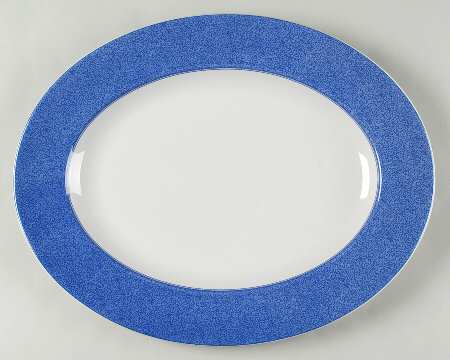 Vermicelli Blue 15" Oval Serving Platter