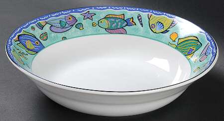 Caribbean Wave 9" Round Vegetable Bowl