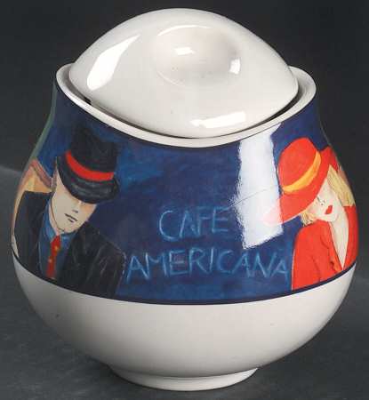 Cafe Americana Sugar Bowl & Lid