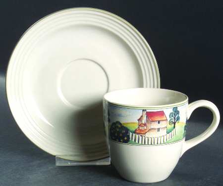 Seasons Summer Flat Cup & Saucer Set
