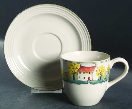 Seasons Autumn Flat Cup & Saucer Set