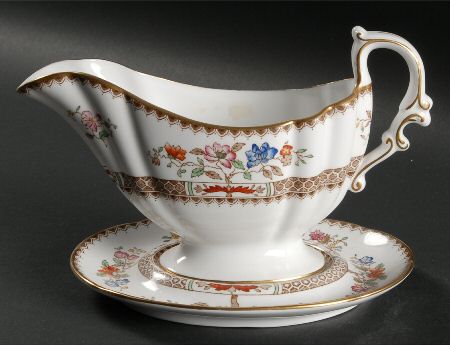 Chinese Rose Gravy Boat & Underplate