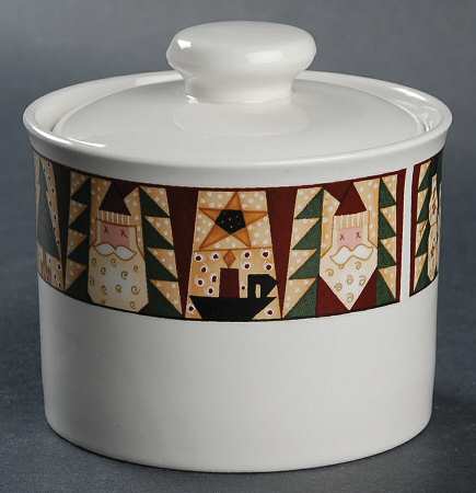 Christmas Patch Sugar Bowl & Lid
