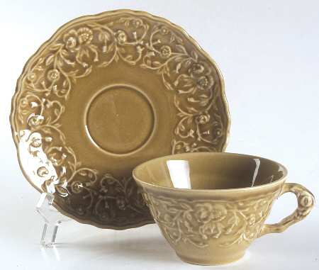 Epicure Cognac Flat Cup & Saucer Set