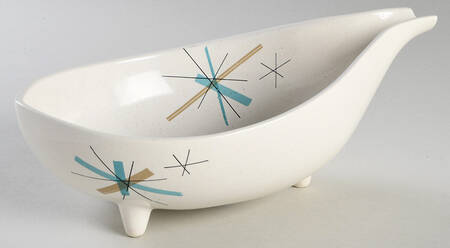 Hop Scotch Turquoise 9" Oval Vegetable Bowl